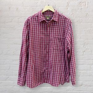 Faded Glory Bordeaux Flannel Shirt Buttoned Down Size XL